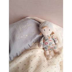 Plaid couverture doudou prénom personnalisé broderie fait main patchwork chambre bébé cadeau naissance anniversaire double