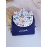 Sac dos maternelle velours prénom personnalisé broderie fait main enfant range doudou cadeau cartable crèche bébé petit sac