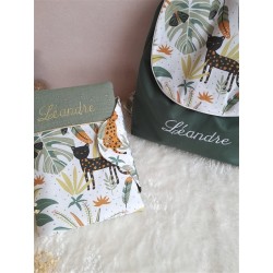 Sac dos maternelle velours prénom personnalisé broderie fait main enfant range doudou cadeau cartable crèche bébé petit sac
