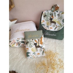 Sac dos maternelle velours prénom personnalisé broderie fait main enfant range doudou cadeau cartable crèche bébé petit sac