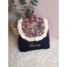Sac dos maternelle frou frou prénom personnalisé broderie fait main enfant range doudou cadeau cartable crèche bébé petit sac