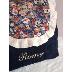 Sac dos maternelle frou frou prénom personnalisé broderie fait main enfant range doudou cadeau cartable crèche bébé petit sac