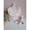 Sac dos maternelle frou frou prénom personnalisé broderie fait main enfant range doudou cadeau cartable crèche bébé petit sac