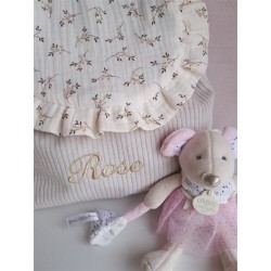Sac dos maternelle frou frou prénom personnalisé broderie fait main enfant range doudou cadeau cartable crèche bébé petit sac
