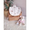 Sac dos maternelle velours prénom personnalisé broderie fait main enfant range doudou cadeau cartable crèche bébé petit sac