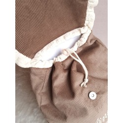 Sac dos maternelle frou frou prénom personnalisé broderie fait main enfant range doudou cadeau cartable crèche bébé petit sac