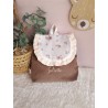 Sac dos maternelle frou frou prénom personnalisé broderie fait main enfant range doudou cadeau cartable crèche bébé petit sac
