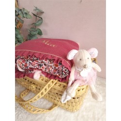 Plaid couverture doudou prénom personnalisé broderie fait main patchwork chambre bébé cadeau naissance anniversaire double