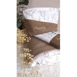 Plaid couverture doudou prénom personnalisé broderie fait main patchwork chambre bébé cadeau naissance anniversaire double