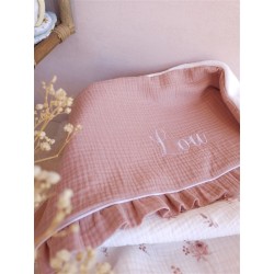Plaid couverture doudou prénom personnalisé broderie fait main patchwork chambre bébé cadeau naissance anniversaire double