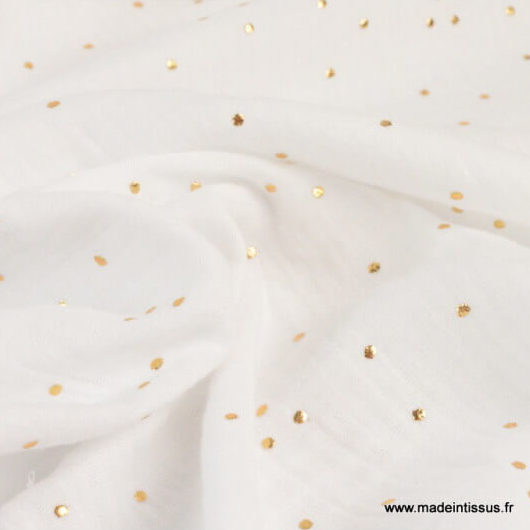 Double gaze pois blanc
