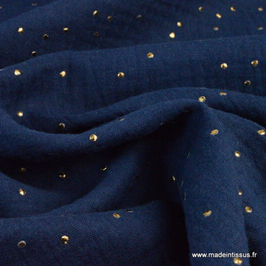 Double gaze pois bleu