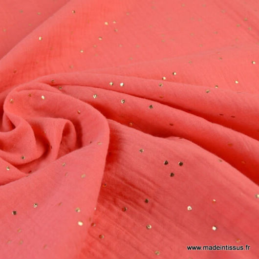 Double gaze pois corail
