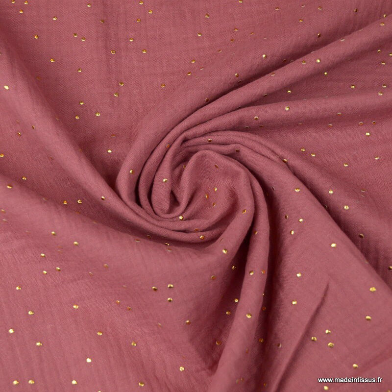 Double gaze pois framboise