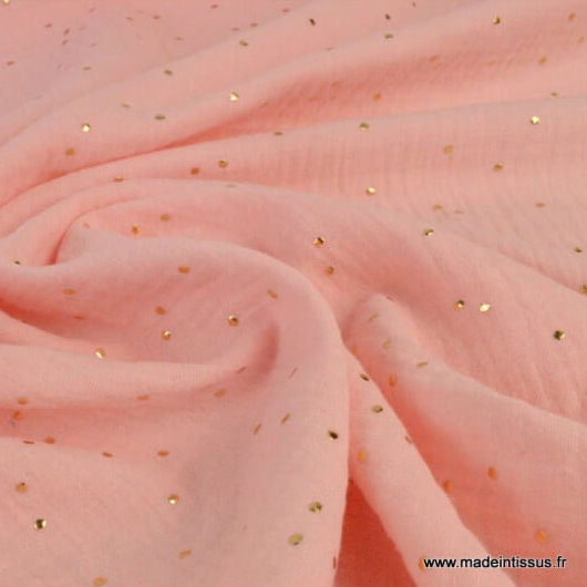 Double gaze pois rose