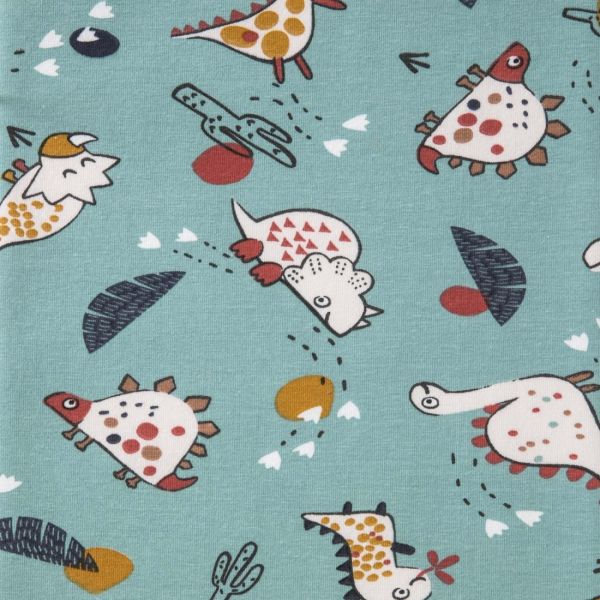 Motifs dinosaures fond bleu