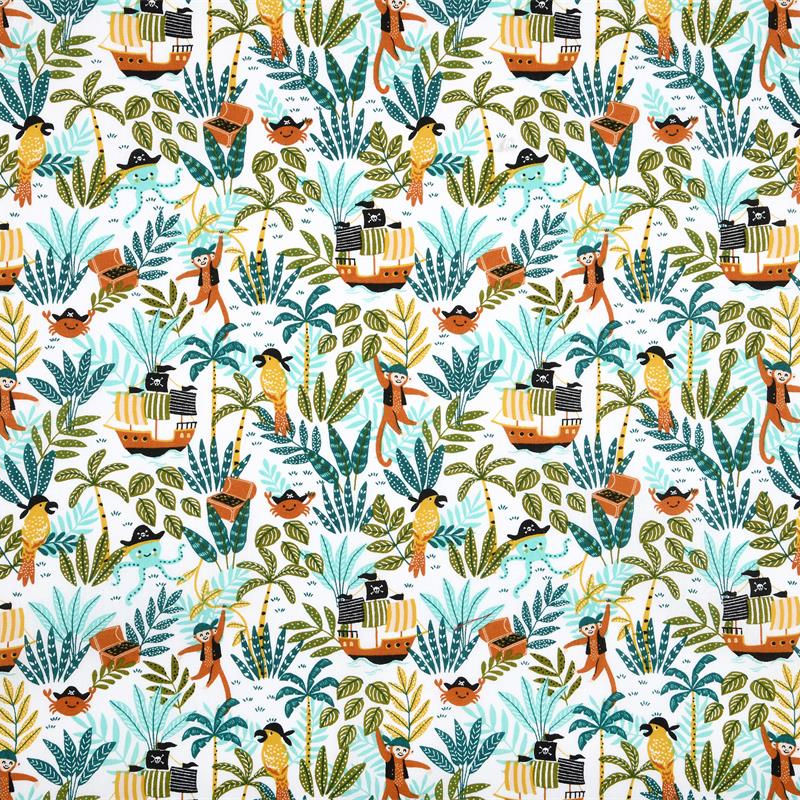 Motifs pirates singes et bateaux