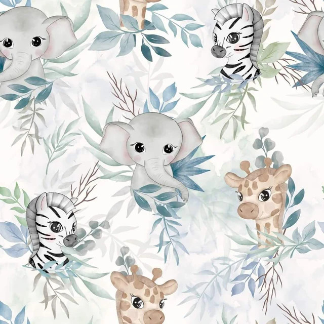 Motifs Safari mignon bleu