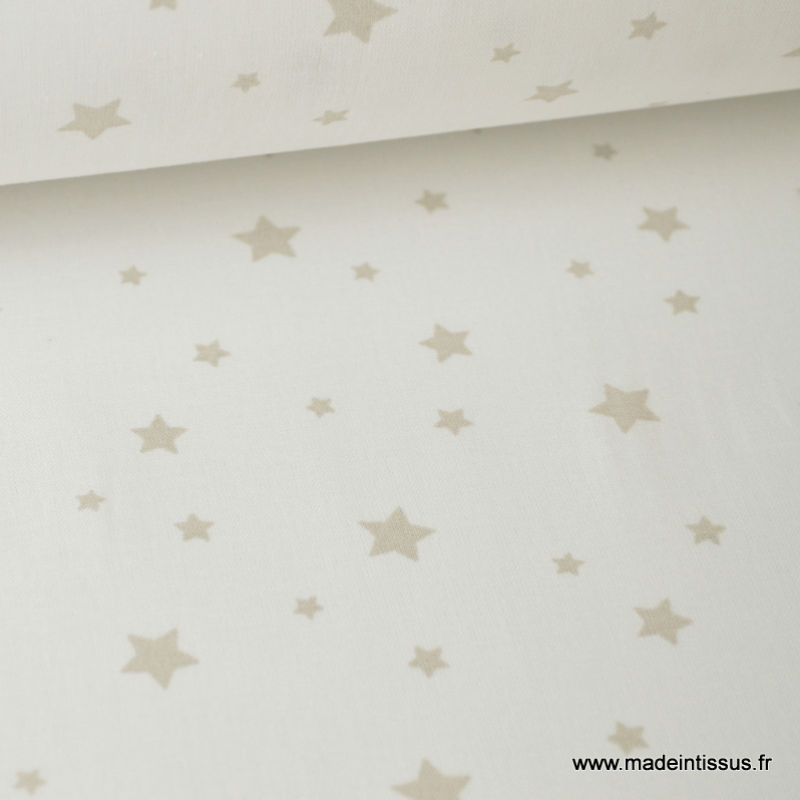 Motifs etoiles beige fond blanc