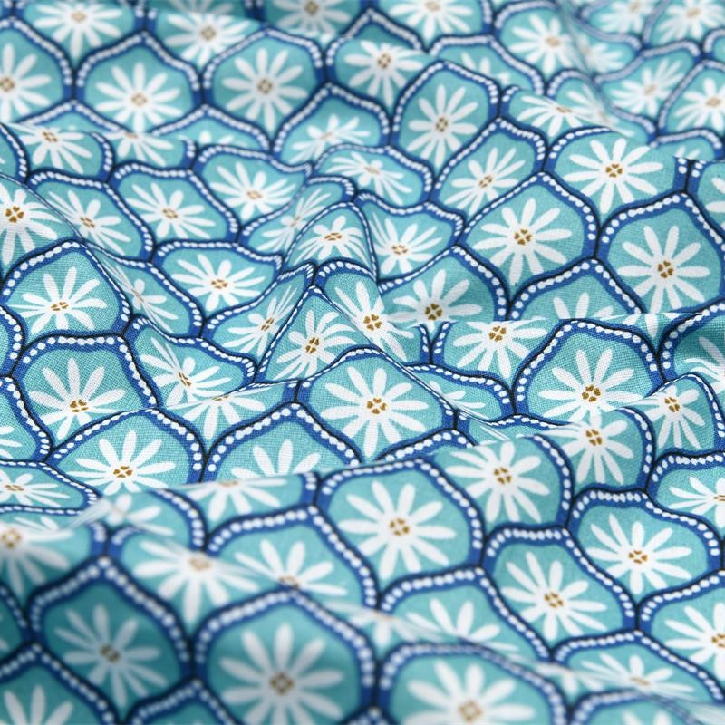 Motifs fleurs turquoises